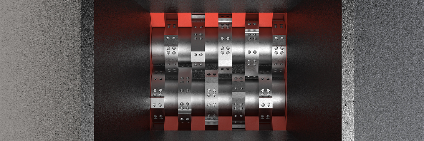 Двухвальный гидравлический стальной измельчитель