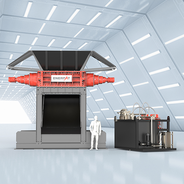 Двухвальный гидравлический стальной измельчитель